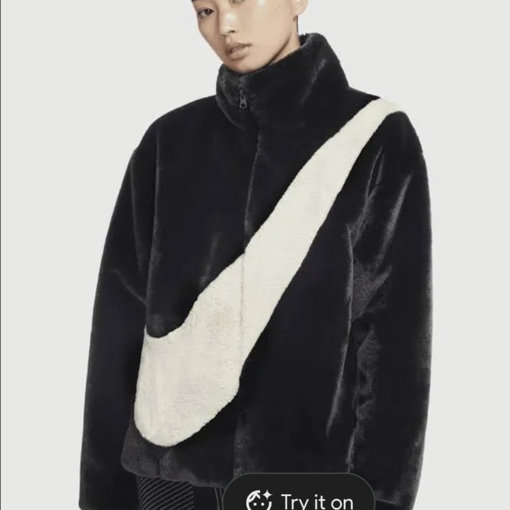 Nike Black Faux Fur Jacket